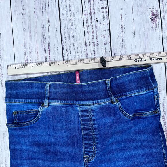 Spanx 1X High Rise Denim Jeggings Blue Stretch Skinny Ankle Plus Size - Picture 6 of 8
